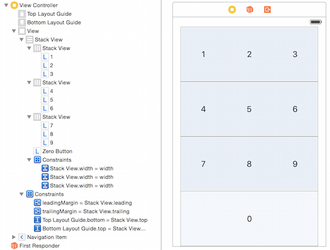 UIStackView example